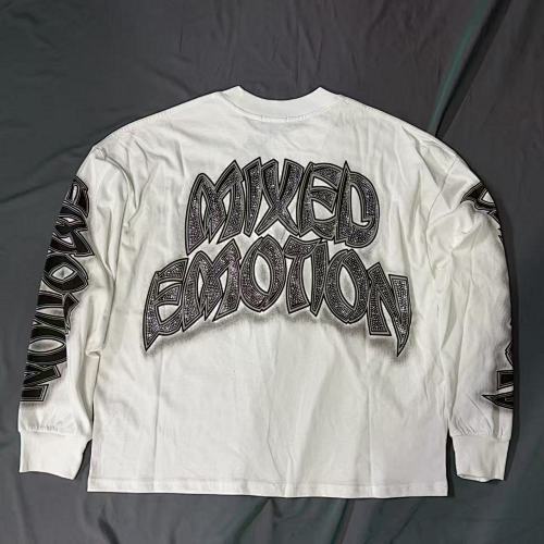 Mixed Emotion Rhinestone Long Sleeve White