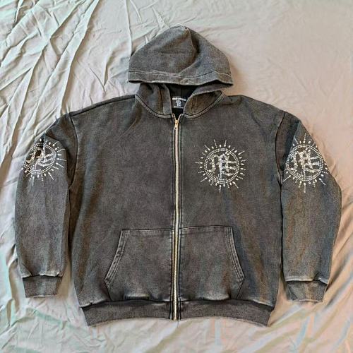 Hellstar Rhinestone Zip Hoodie